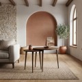 Nola Megapap melamine coffee table 2 pieces in walnut color Ø60x46cm.