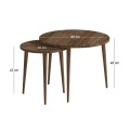 Nola Megapap melamine coffee table 2 pieces in walnut color Ø60x46cm.