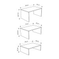 Τραπεζάκι σαλονιού σετ 3 τμχ. Kanta Megapap χρώμα sapphire oak - silky black 80x50x40,5εκ.