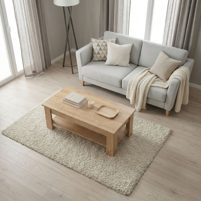 Spello Megapap melamine coffee table in oak color 120x60x41,4cm.