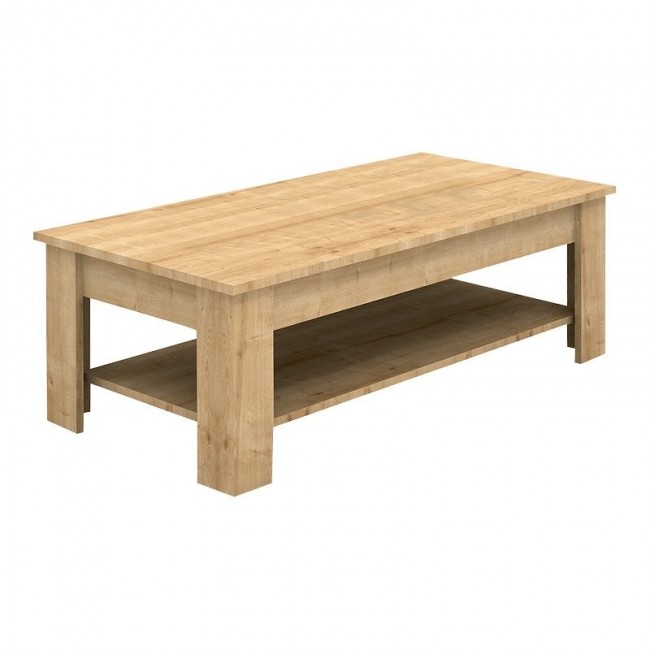 Spello Megapap melamine coffee table in oak color 120x60x41,4cm.
