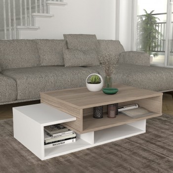 Τραπεζάκι σαλονιού Tab Megapap χρώμα λευκό - cordoba 105x60x32εκ.