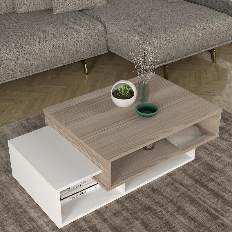 Tab Megapap melamine coffee table in white - cordoba color 105x60x32cm.