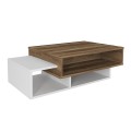 Tab Megapap melamine coffee table in white - walnut color 105x60x32cm.