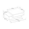 Tab Megapap melamine coffee table in white - walnut color 105x60x32cm.