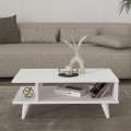 Titus Megapap melamine coffee table in white color 80x45x30cm.