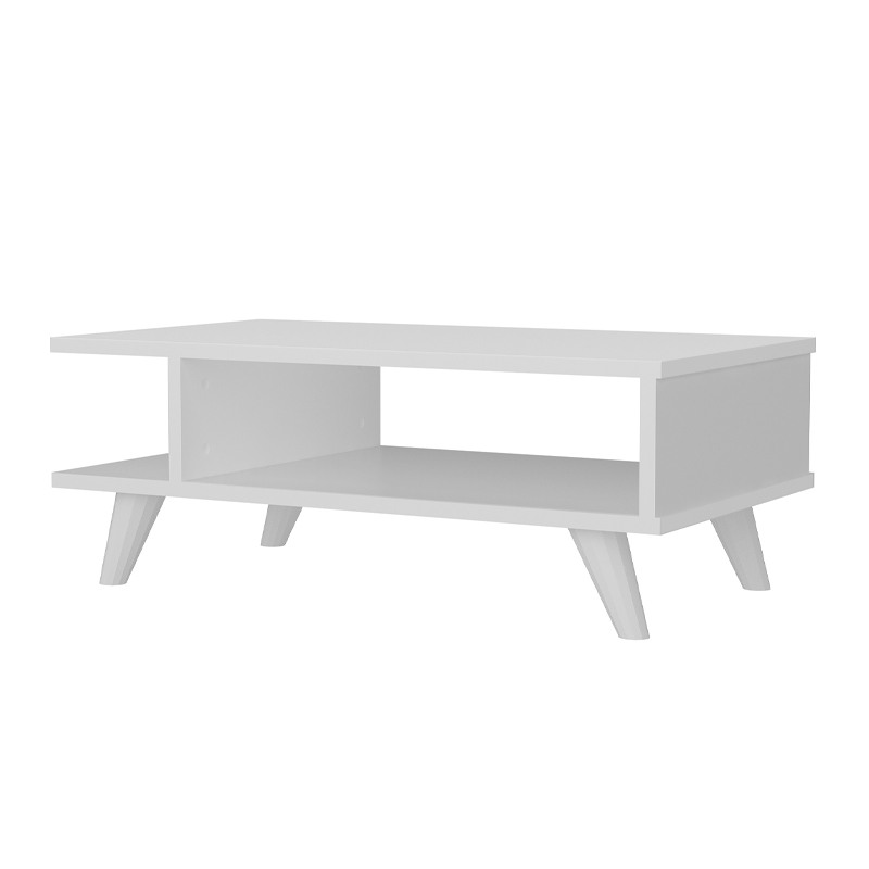 Titus Megapap melamine coffee table in white color 80x45x30cm.