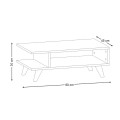 Titus Megapap melamine coffee table in white color 80x45x30cm.