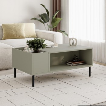 Vena Megapap melamine coffee table in ash green color 100x60x42cm.