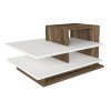 Venus Megapap melamine coffee table in white - walnut color 85x60x43,6cm.