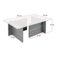 Vetrino Megapap melamine - tempered glass coffee table in black color 105x65x40cm.