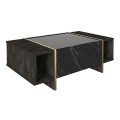 Veyron Megapap melamine coffee table in black marble effect color 104x60x37,3cm.