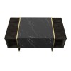 Τραπεζάκι σαλονιού Veyron Megapap χρώμα μαύρο rebab - μαύρο εφέ μαρμάρου 104x60x37,3εκ.