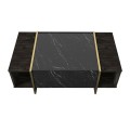 Veyron Megapap melamine coffee table in black marble effect color 104x60x37,3cm.