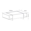 Veyron Megapap melamine coffee table in black marble effect color 104x60x37,3cm.