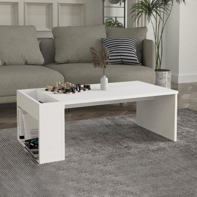 View Megapap melamine coffee table in white color 95x50x34cm.