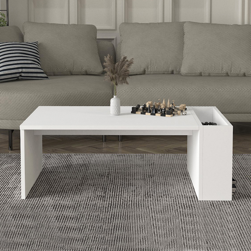 View Megapap melamine coffee table in white color 95x50x34cm.