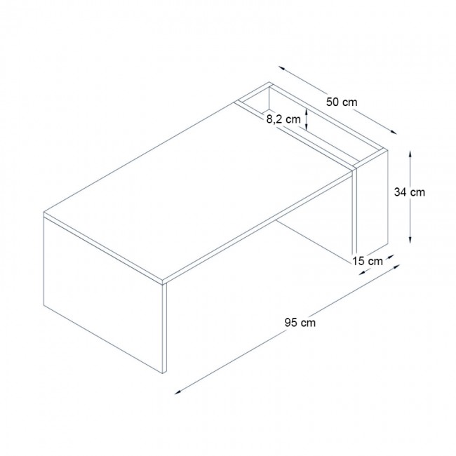 View Megapap melamine coffee table in white - walnut color 95x50x34cm.