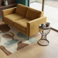 Aldora Megapap metallic - Mdf side table in walnut - black color 35x35x58cm.