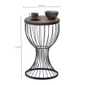 Aldora Megapap metallic - Mdf side table in walnut - black color 35x35x58cm.
