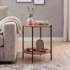 Argento Megapap metallic - melamine side table in pine oak color 43x43x60cm.