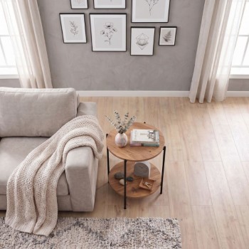 Τραπεζάκι βοηθητικό Argento Megapap χρώμα pine oak 43x43x60εκ.