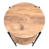 Argento Megapap metallic - melamine side table in pine oak color 43x43x60cm.