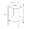 Argento Megapap metallic - melamine side table in pine oak color 43x43x60cm.