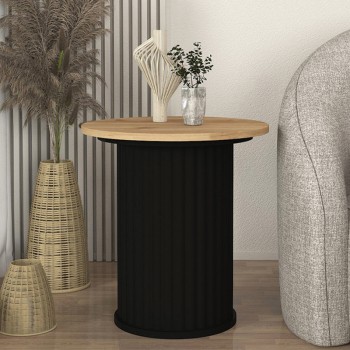 Τραπεζάκι βοηθητικό Bohema Megapap χρώμα μαύρο - sepet oak Ø50x53,2εκ. Τραπεζάκι βοηθητικό Bohema Megapap χρώμα μαύρο - sepet oak Ø50x53,2εκ.