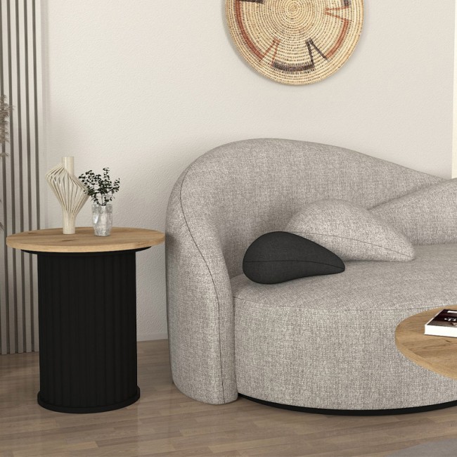 Τραπεζάκι βοηθητικό Bohema Megapap χρώμα μαύρο - sepet oak Ø50x53,2εκ. Τραπεζάκι βοηθητικό Bohema Megapap χρώμα μαύρο - sepet oak Ø50x53,2εκ.
