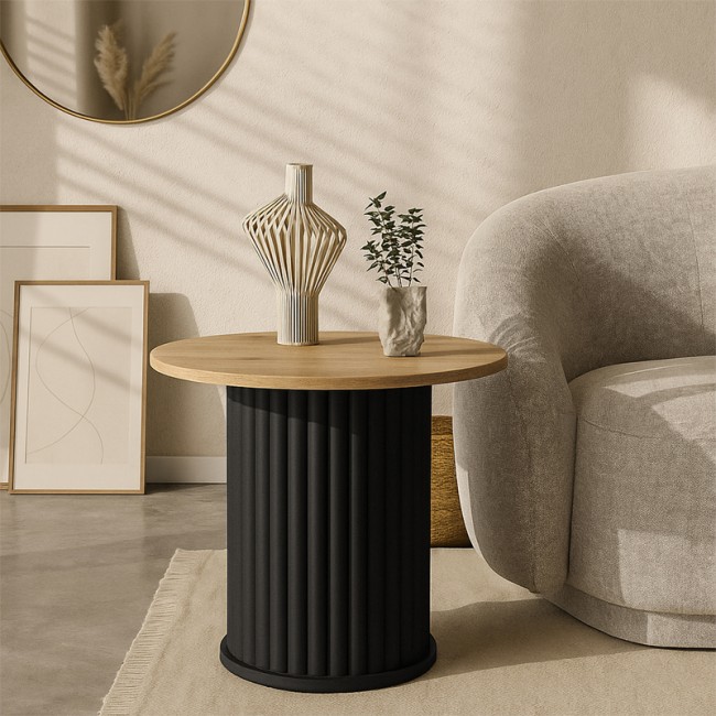 Τραπεζάκι βοηθητικό Bohema Megapap χρώμα μαύρο - sepet oak Ø50x53,2εκ. Τραπεζάκι βοηθητικό Bohema Megapap χρώμα μαύρο - sepet oak Ø50x53,2εκ.