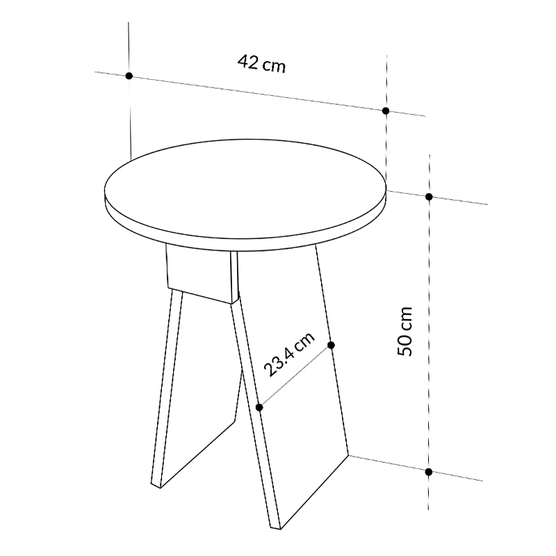 Chen Megapap melamine side table in white color Ø42x50cm.