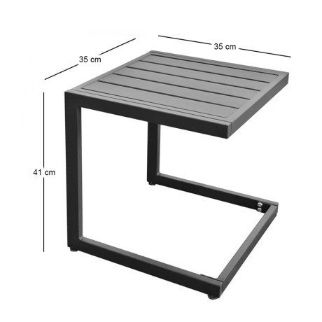 CORTE Side Table Metal Black 35x35x41cm