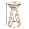 Cresta Megapap metal - MDF side table in gold - white marble color Ø34,5x58,5cm.