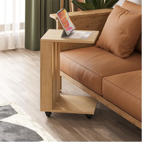 Edi Megapap melamine side table in oak color 37x45x60cm.