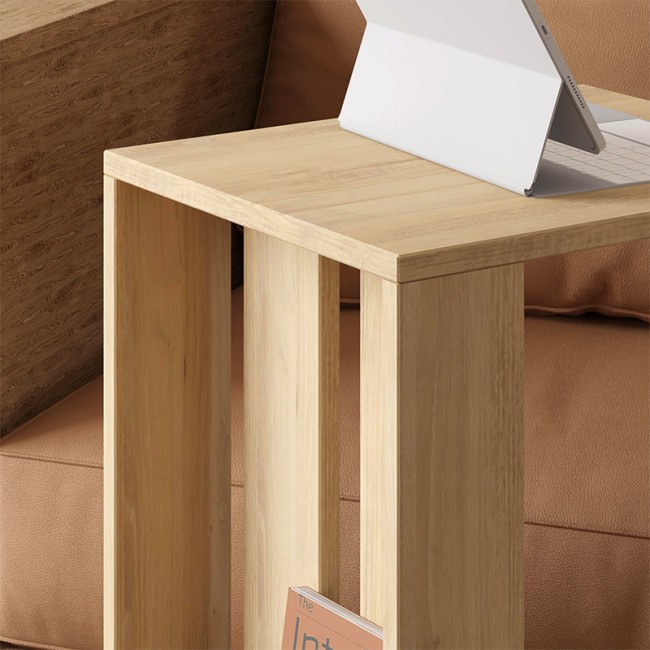 Edi Megapap melamine side table in oak color 37x45x60cm.