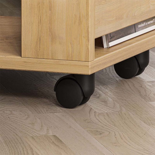 Edi Megapap melamine side table in oak color 37x45x60cm.