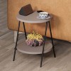 Side table Essel Megapap melamine light mocha color 35x35x42cm.