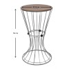Girene Megapap metallic - Mdf side table in silver - black color 32x32x58cm.