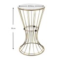 Girene Megapap metallic - Mdf side table in gold - white marble effect color 32x32x58cm.
