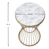 Hoffman Megapap metallic - Mdf side table in white - golden color 35x35x58cm.