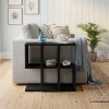 Homia Megapap melamine side table in black wood color 56x25x56.5cm.