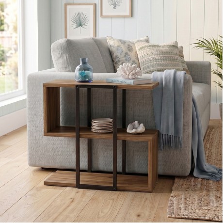 Homia Megapap melamine side table in walnut Ud color 56x25x56.5cm.