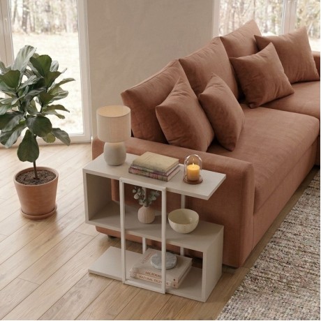 Homia Megapap melamine side table in sandstone color 56x25x56.5cm.