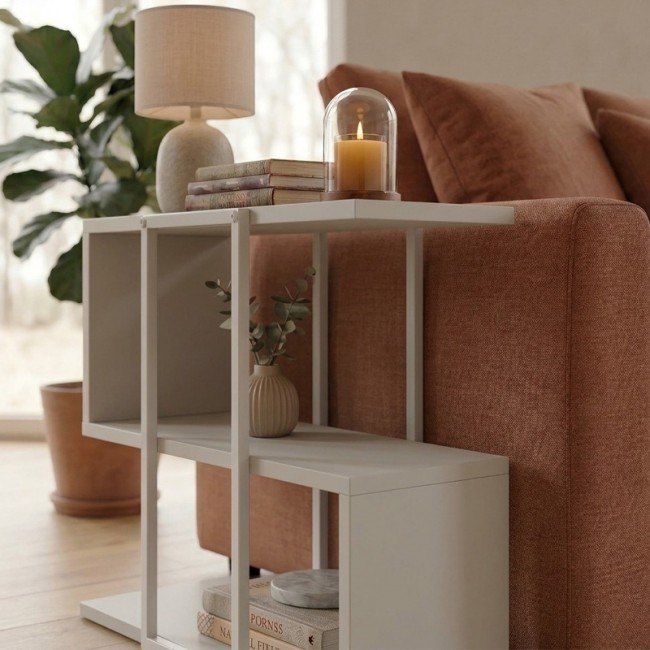 Τραπεζάκι βοηθητικό Homia Megapap χρώμα sandstone 56x25x56,5εκ.