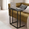 Jango Megapap metallic - melamine side table in black - anthracite color 60x35,5x65,5cm.