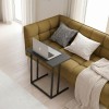 Jango Megapap metallic - melamine side table in black - anthracite color 60x35,5x65,5cm.
