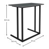 Jango Megapap metallic - melamine side table in black - anthracite color 60x35,5x65,5cm.