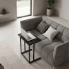 Jango Megapap metallic - melamine side table in black marble effect color 60x35,5x65,5cm.