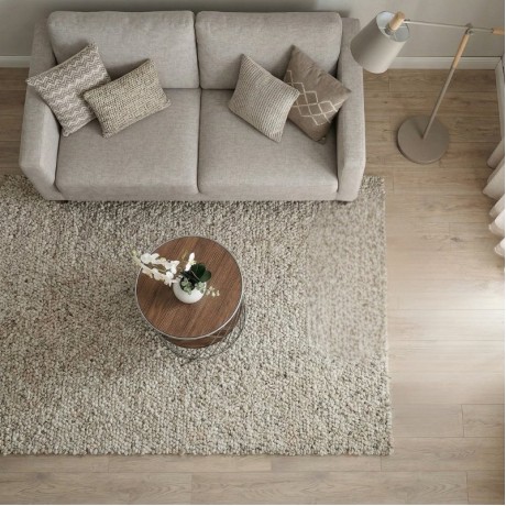 Jaspin Megapap metallic - Mdf side table in silver - walnut color 32x32x44cm.
